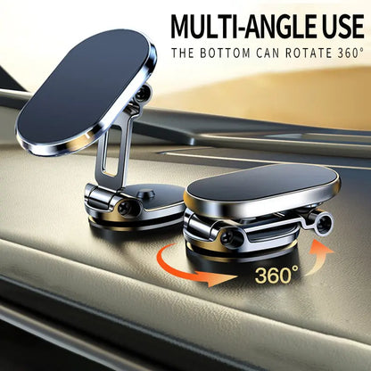 🎁Foldable Magnetic Car Phone Mount – 360° Rotating Dashboard Stand