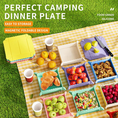 ❤️Magnetic Foldable Silicone Snack Tray for Food and Storage
