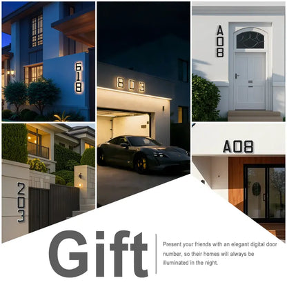6.7 Inch Solar Lighted House Numbers for Outside Lighting