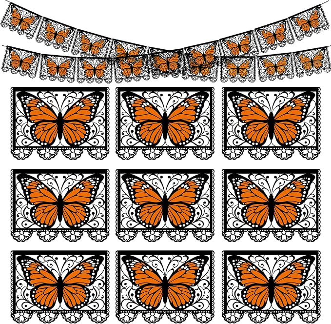 🎁Day of the Dead Butterfly Papel Picado Banner