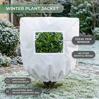 🎁Non-Woven Plant Frost Protection Cover With Zipper &amp; Clear Window