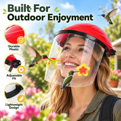 Wearable Hummingbird Feeder Hat – Adjustable Close-Up Bird Watching Experience