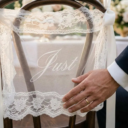 Just Married Chair Signs for Wedding Ceremony 💍✨
