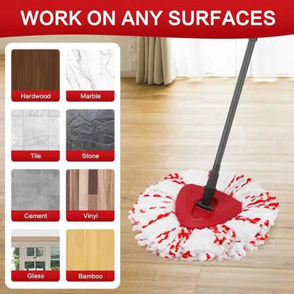 Upgraded Spin Mop Replacement Head with Built-in Scrub Pad