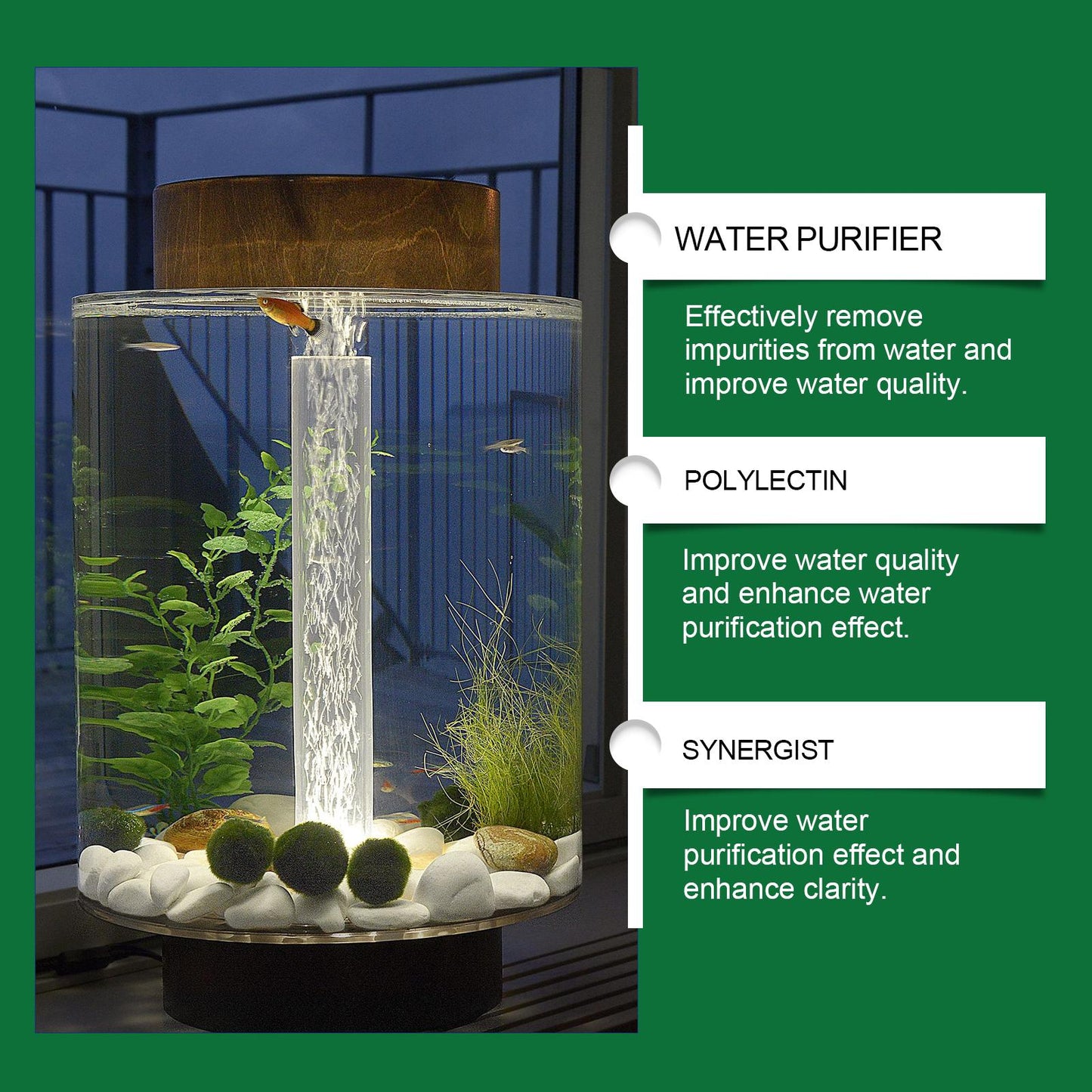 🐠  Aquarium Water Purification Tablets – Aquarium Water Clarifier • Algae Remover • Deodorizing Fish Tank Cleaner • Crystal Clear Water Treatment Tablets 💧✨