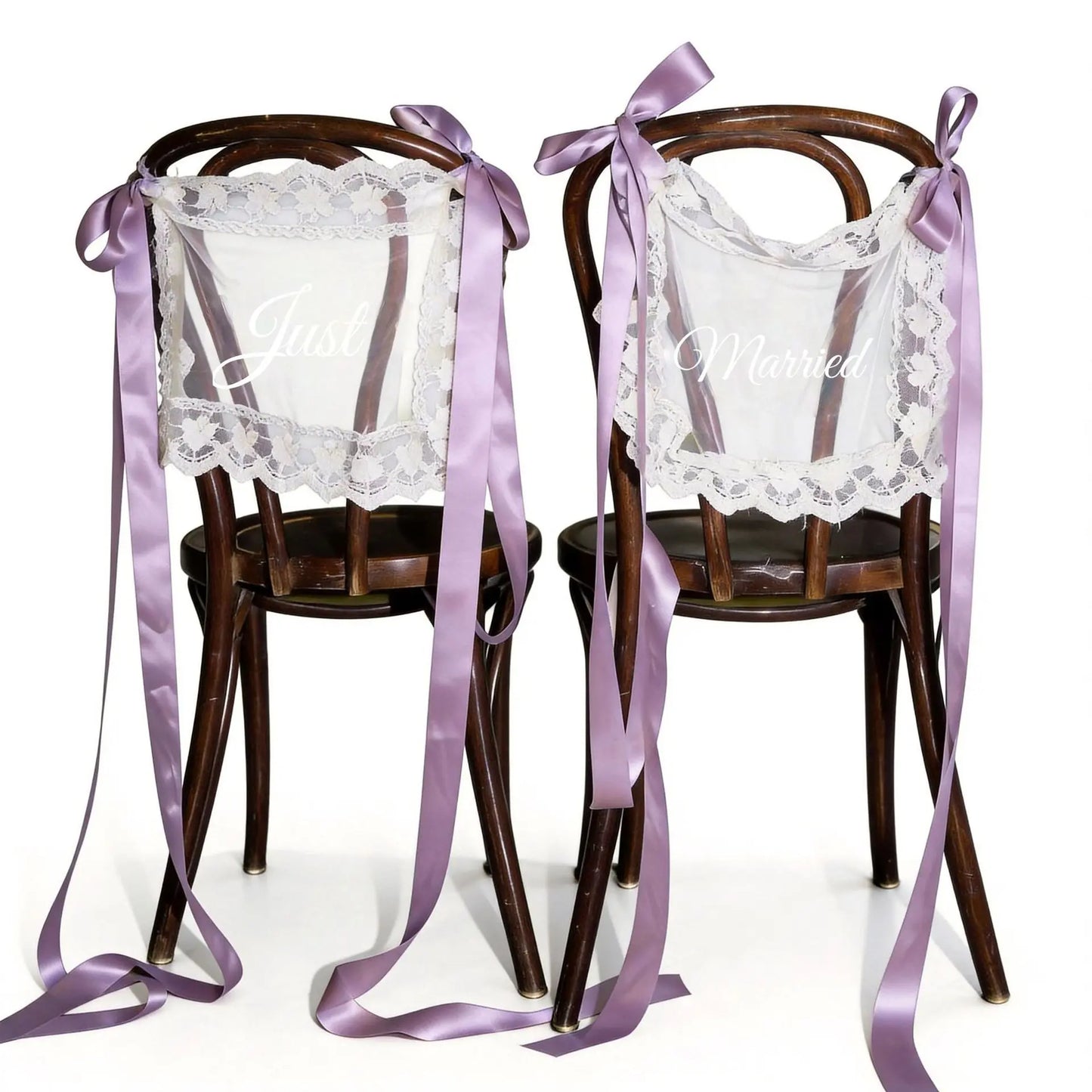 Just Married Chair Signs for Wedding Ceremony 💍✨