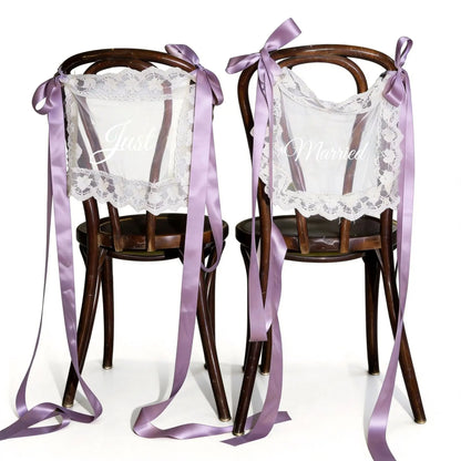 Just Married Chair Signs for Wedding Ceremony 💍✨