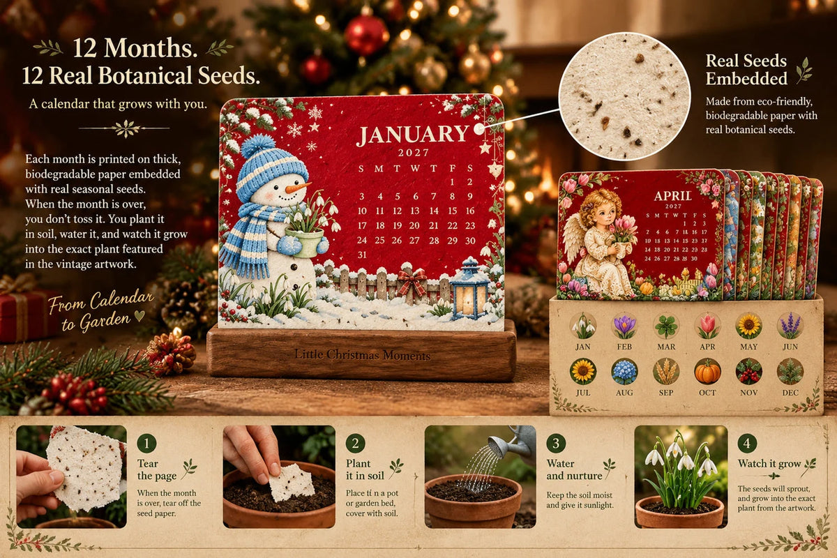 🎁Christmas Limited-Edition — 🪴✨ Eco-Friendly Plantable “Timeless” Seed Calendar 2027