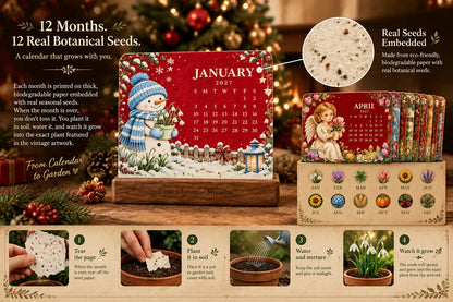 🎁Christmas Limited-Edition — 🪴✨ Eco-Friendly Plantable “Timeless” Seed Calendar 2027
