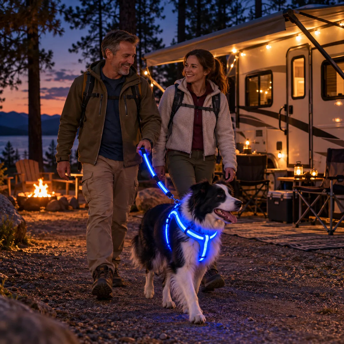 🎁LED Light-Up Dog Harness and Leash Set