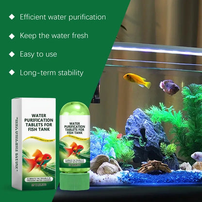 🐠  Aquarium Water Purification Tablets – Aquarium Water Clarifier • Algae Remover • Deodorizing Fish Tank Cleaner • Crystal Clear Water Treatment Tablets 💧✨