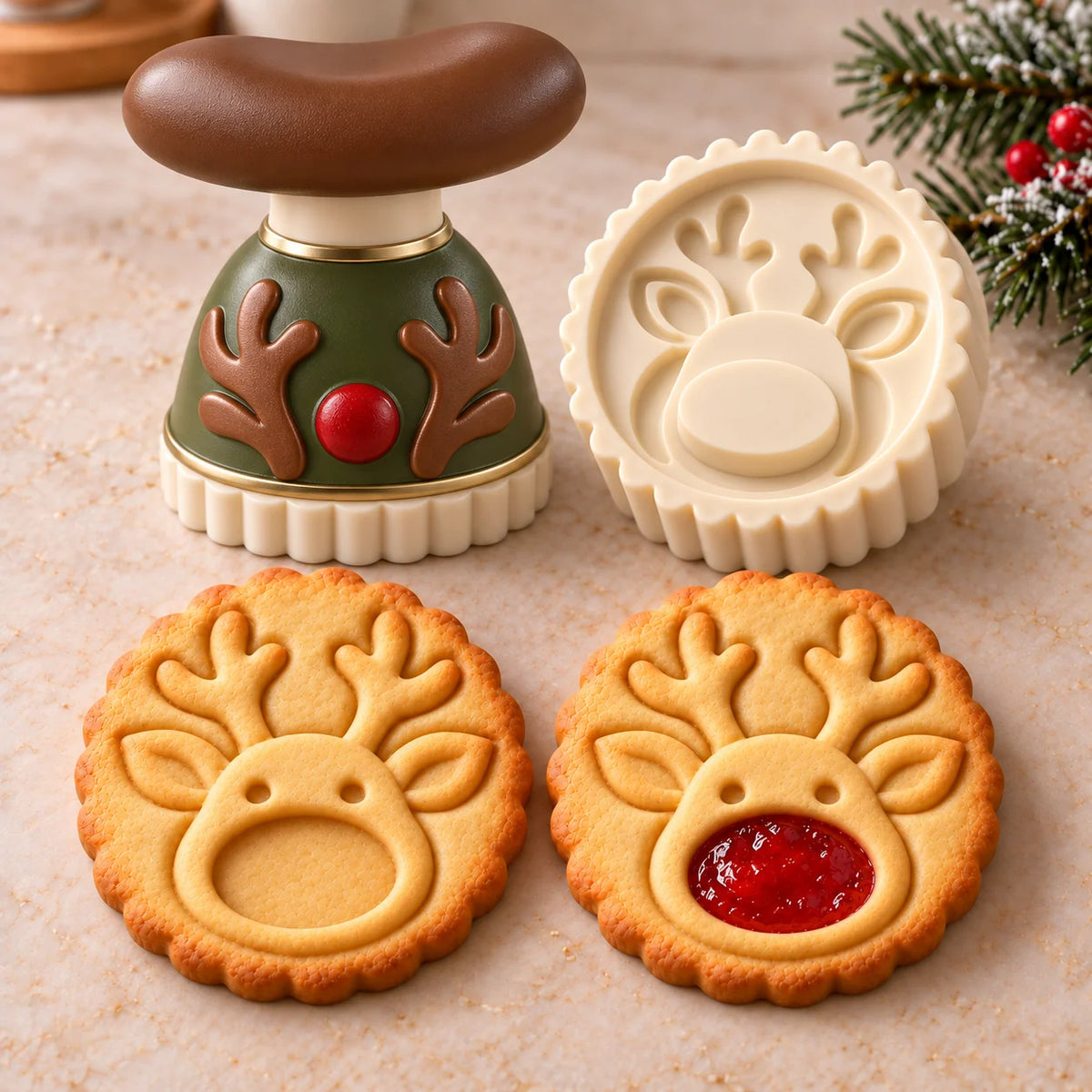 🎁Limited time 40% OFF -🍓🍪 Christmas Jam Cookie Press – Make Adorable Holiday Cookies at Home!