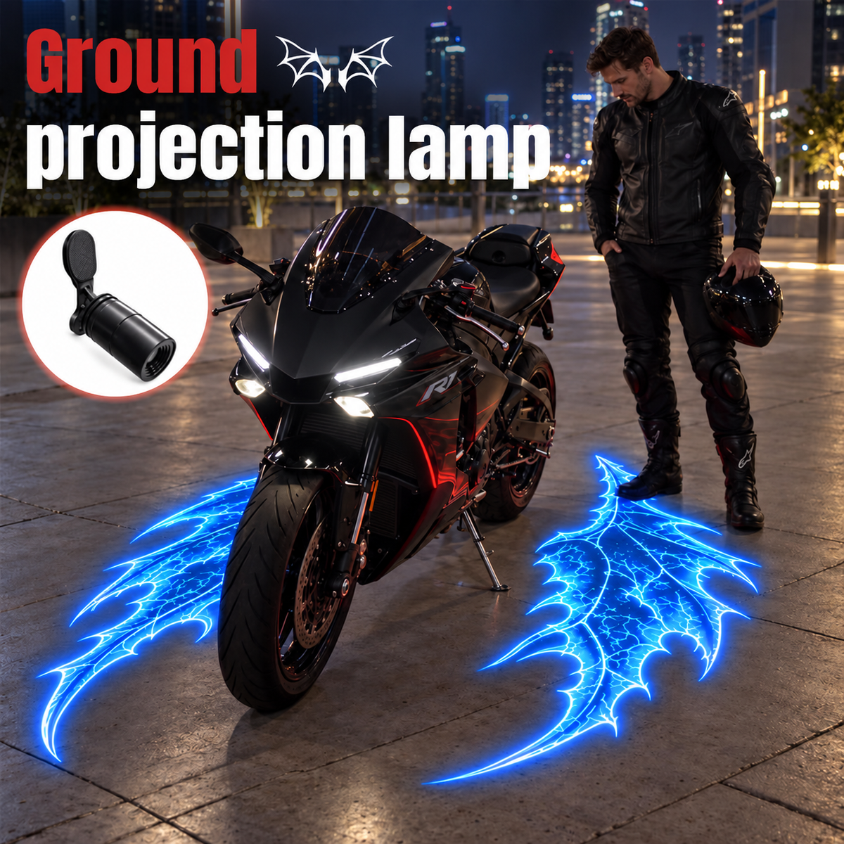 🎁Motorcycle Devil Wing Projection Lights – Cool LED Ground Lighting for Riders!