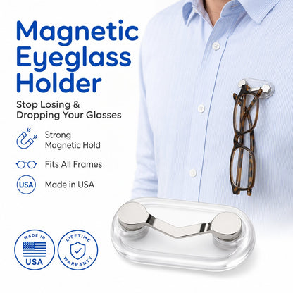 🧲 Magnetic Glasses Holder Clip – Universal Eyewear Hanger