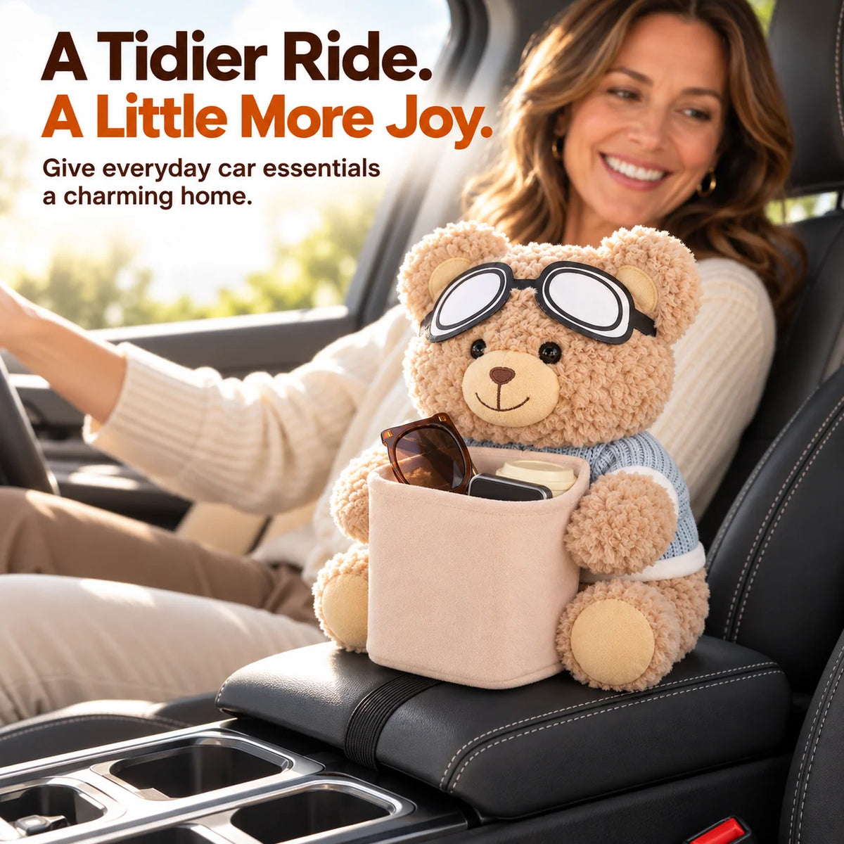 🎁Plush Bear Car Organizer & Tissue Holder