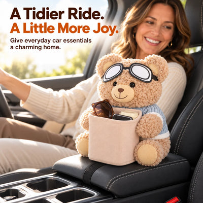 🎁Plush Bear Car Organizer & Tissue Holder