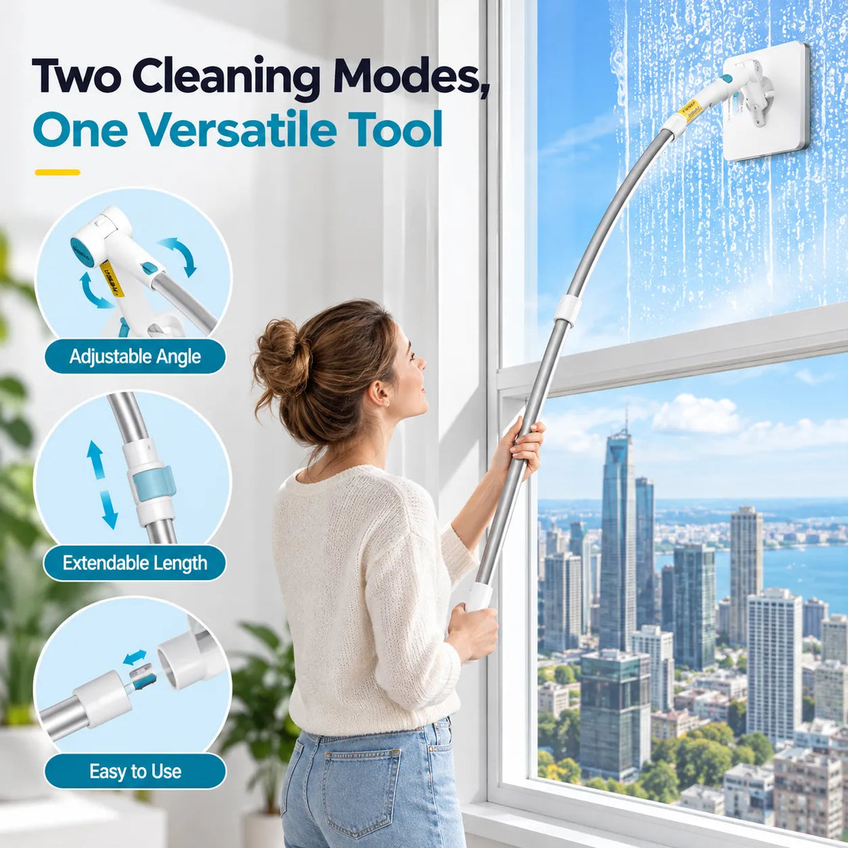🎁High-Reach Window Cleaning Tool for High-Rise & Hard-to-Reach Windows