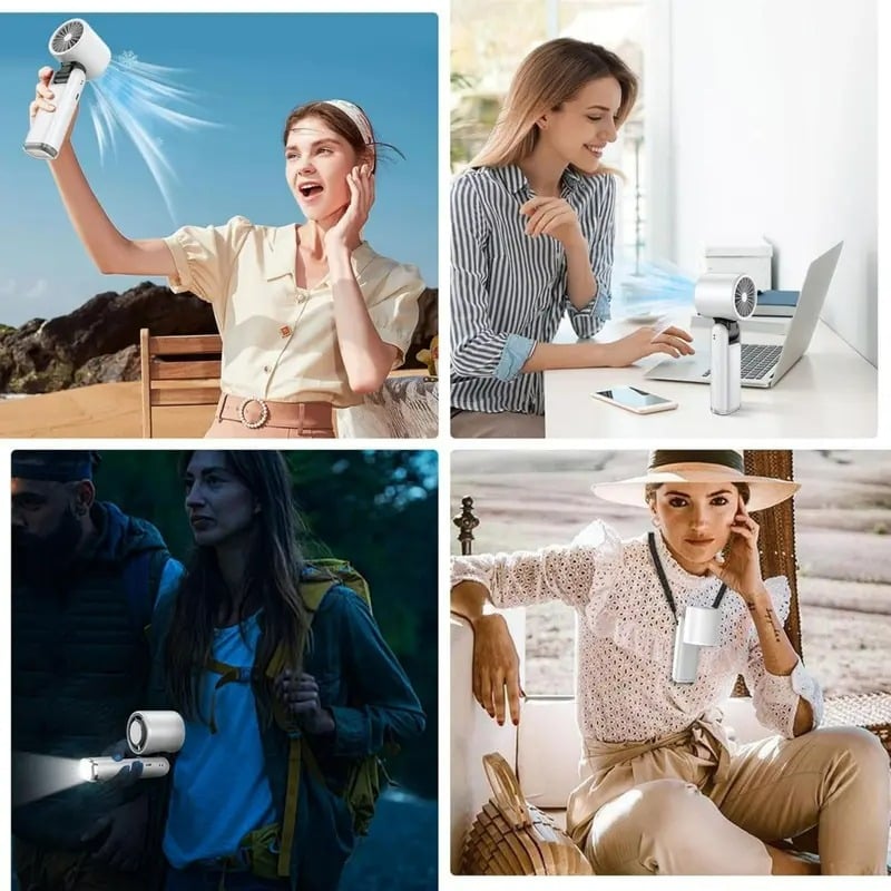 ❄️ 50% OFF Summer Deal | Multifunction Handheld Turbo Cooling Fan with AC-Like Ice Gel Pad & 5 Gears