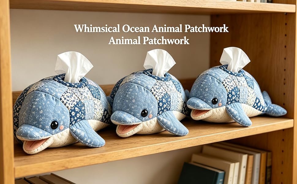 🧵 Quilted sea Animal Tissue Box DIY Kit💖