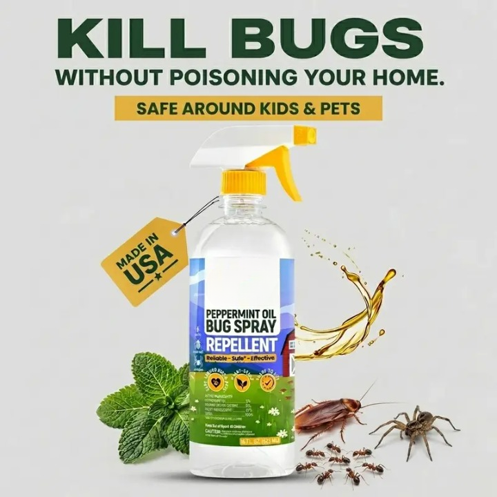 🍃Peppermint Oil Bug Spray – Indoor & Outdoor Pest Control for Ants. Spiders & Roaches