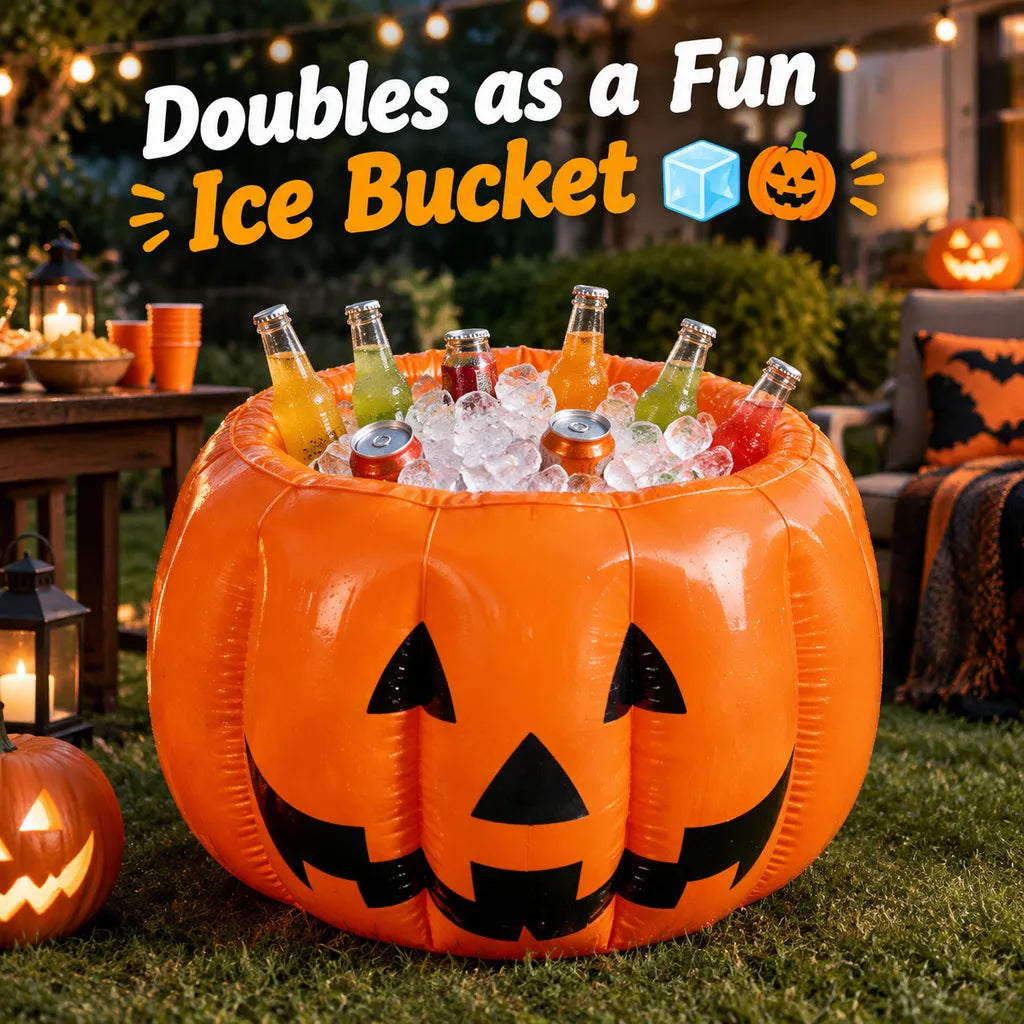 🎁Inflatable Halloween Pumpkin Bucket – Candy Holder & Party Decor
