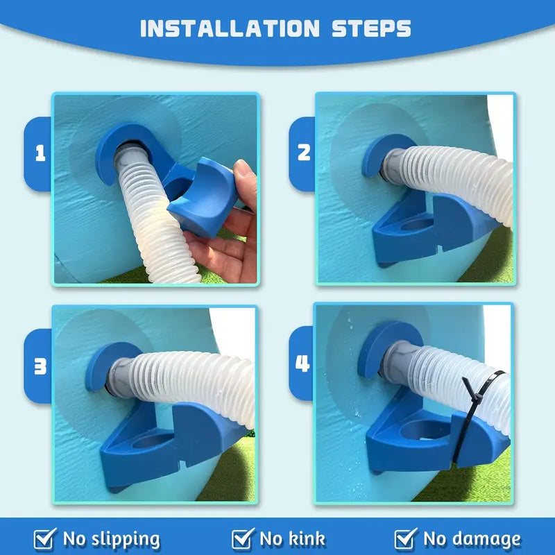 2PCS Swimming Pool Pipe Holders with Cable Ties & Hose Clamps