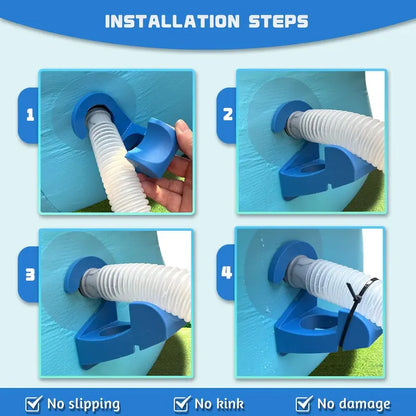 2PCS Swimming Pool Pipe Holders with Cable Ties & Hose Clamps