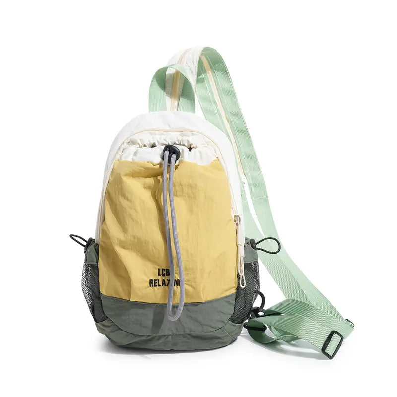 🎁Unisex Color Block Mini Backpack – Lightweight Water-Resistant Nylon Daypack