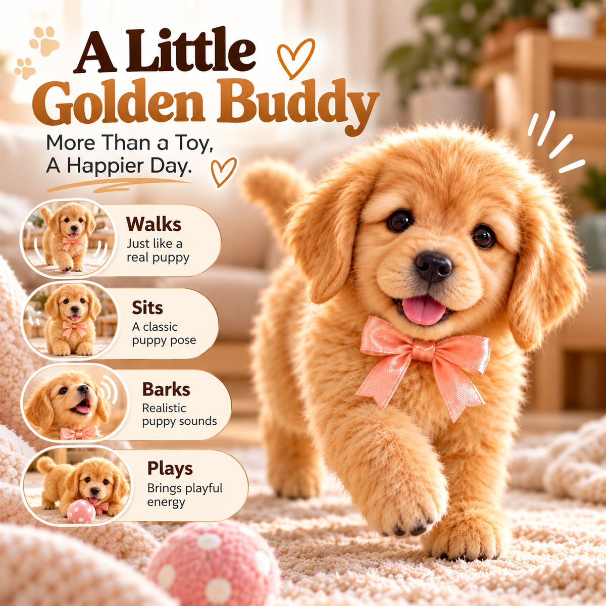 ❤️Adorable Realistic Golden Retriever Puppy