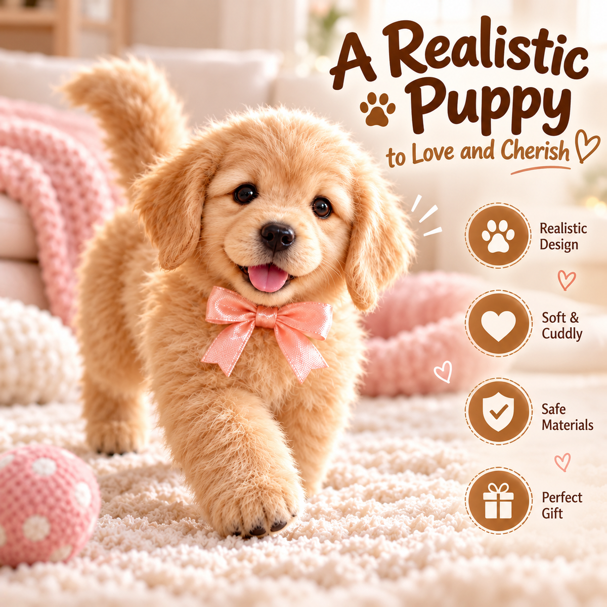 ❤️Adorable Realistic Golden Retriever Puppy