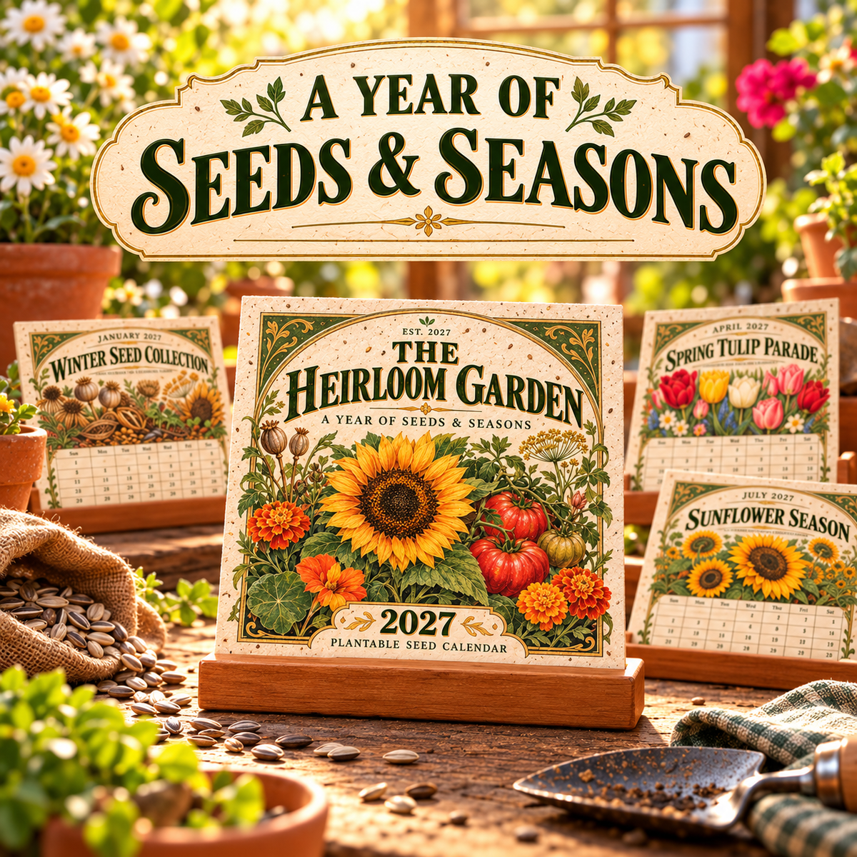 🎉🌻 2027 The Heirloom Garden Plantable Seed Calendar