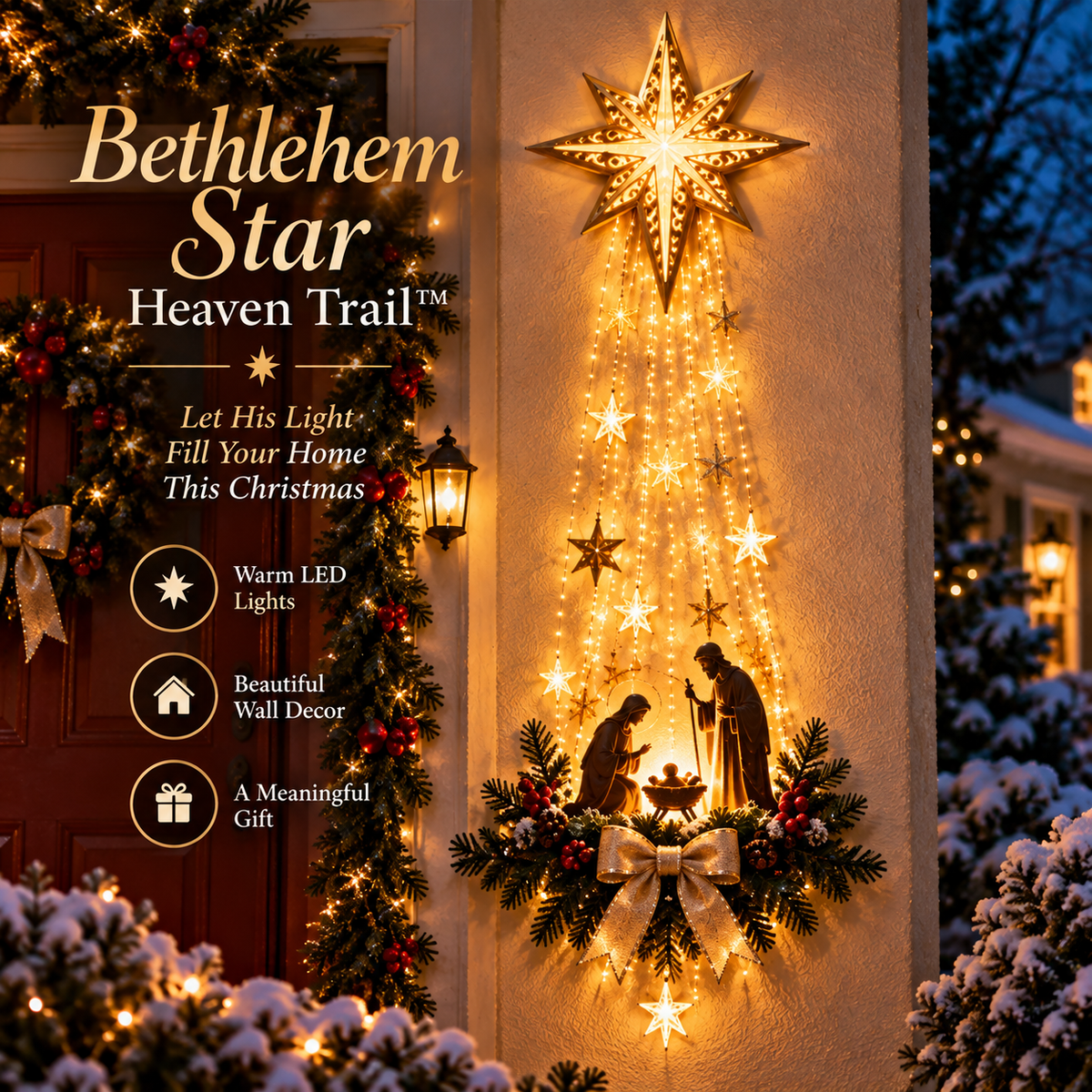 ❤️Bethlehem Star Lighted Nativity Wall Decor
