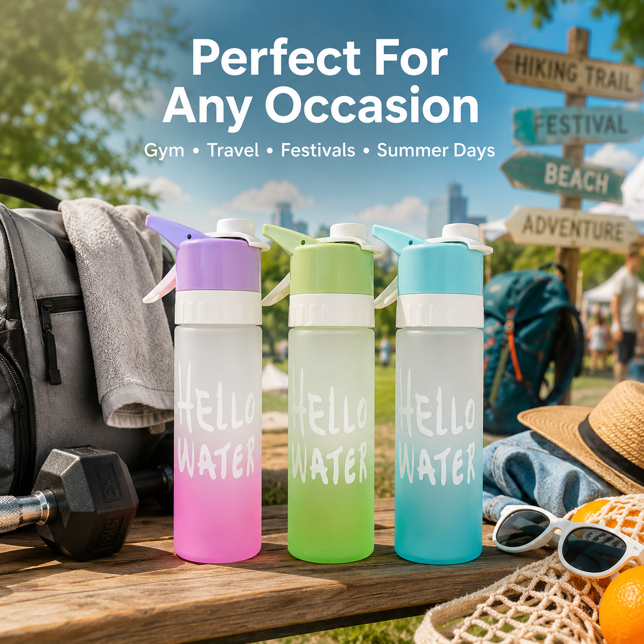 🔥 49% OFF TODAY 💦 2-in-1 Mist & Sip Hello Water Bottle