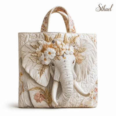 Elephant Quilted Tote Bag