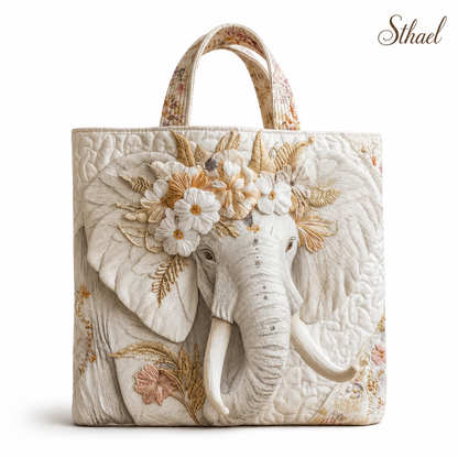 Elephant Quilted Tote Bag