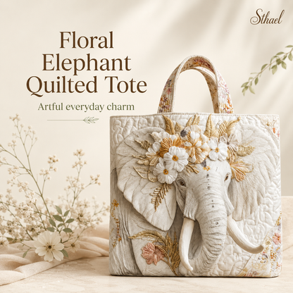 Elephant Quilted Tote Bag