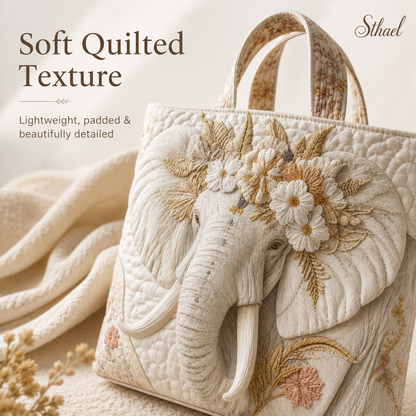 Elephant Quilted Tote Bag