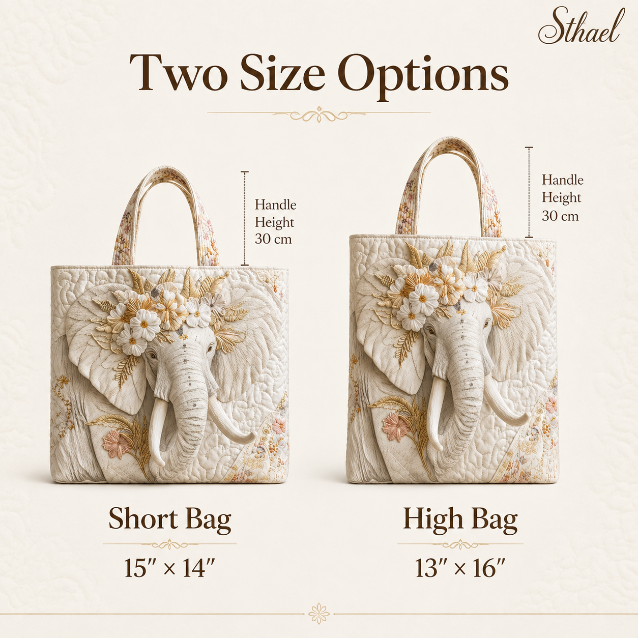 Elephant Quilted Tote Bag