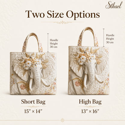Elephant Quilted Tote Bag