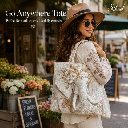 Elephant Quilted Tote Bag