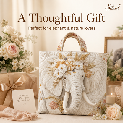 Elephant Quilted Tote Bag