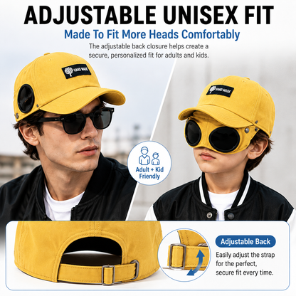 Unisex Baseball Cap Aviator Hat with Goggles Hip Hop Sport Snapback Cap