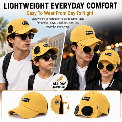 Unisex Baseball Cap Aviator Hat with Goggles Hip Hop Sport Snapback Cap