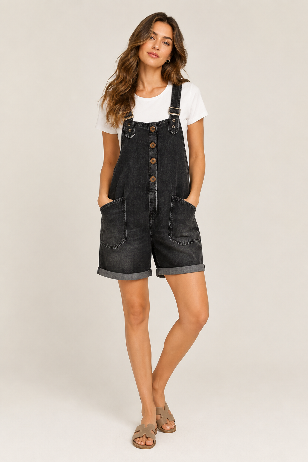 Women’s Vintage Wide-Leg Denim Overalls