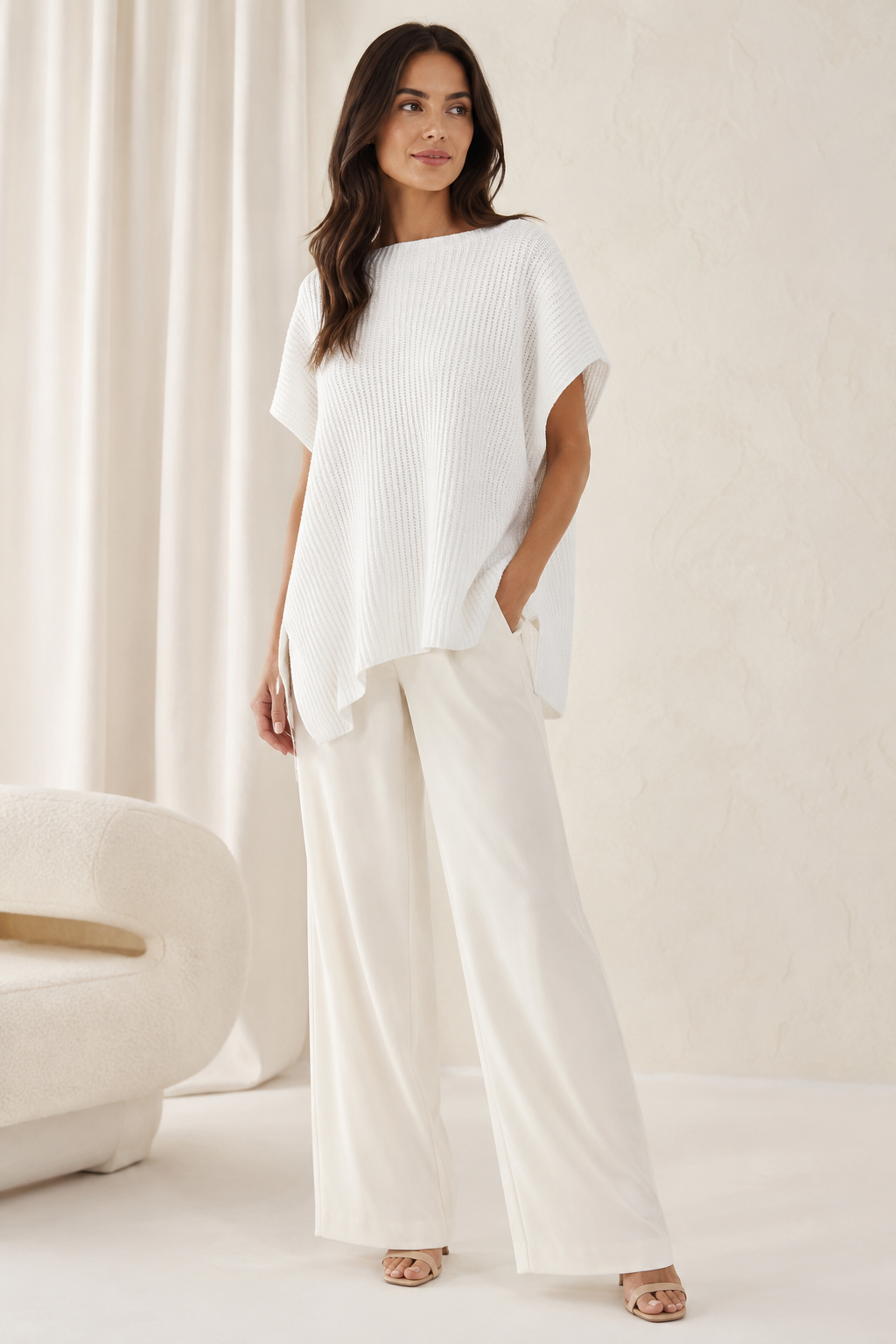 Women’s Oversized Puff-Sleeve Knit Pullover