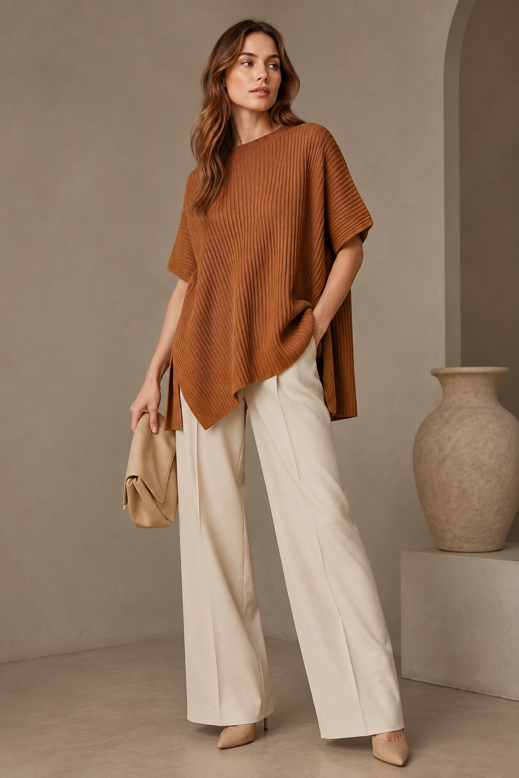 Women’s Oversized Puff-Sleeve Knit Pullover