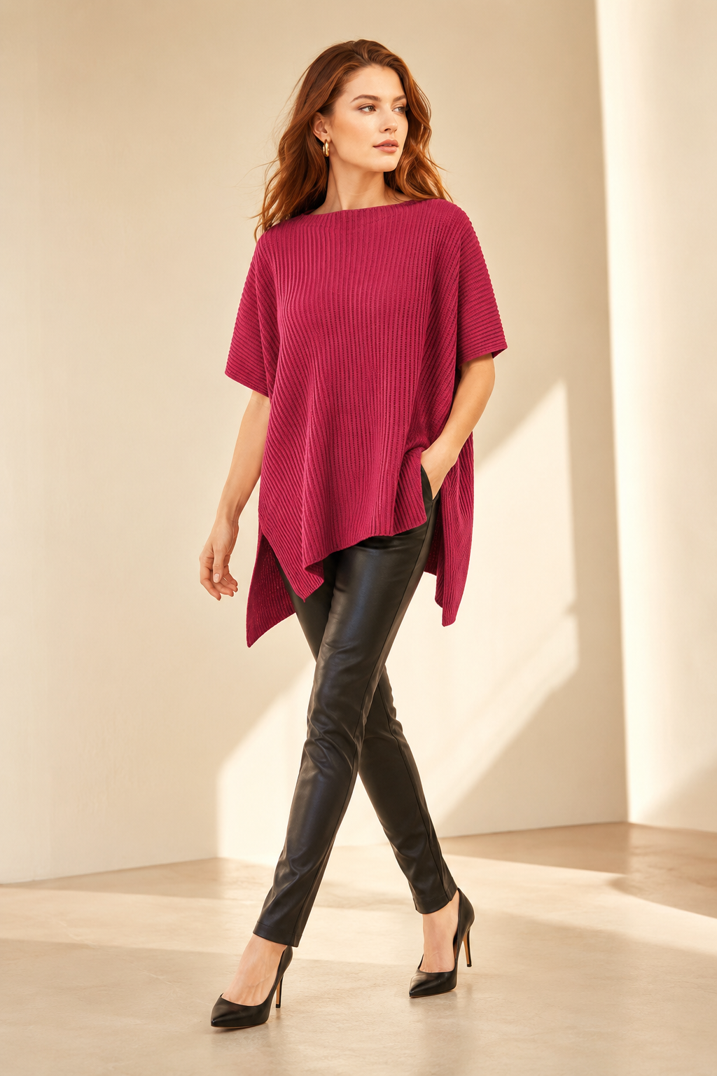 Women’s Oversized Puff-Sleeve Knit Pullover