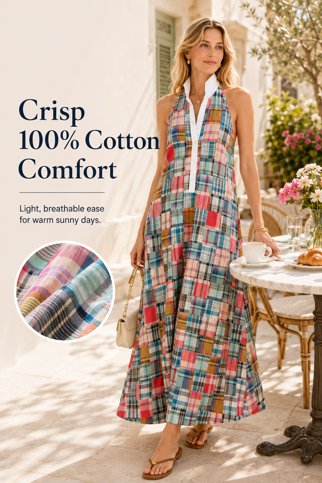 Women’s Heritage Madras Halter Maxi Dress