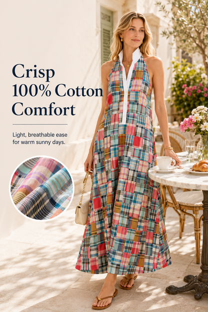 Women’s Heritage Madras Halter Maxi Dress