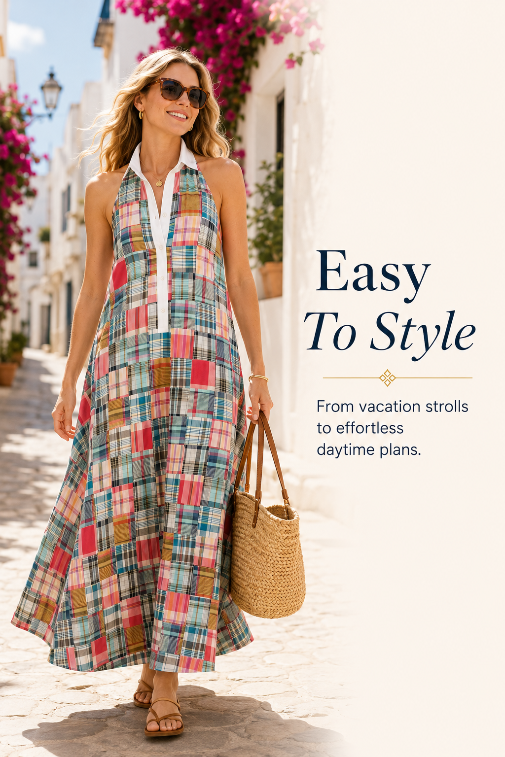 Women’s Heritage Madras Halter Maxi Dress